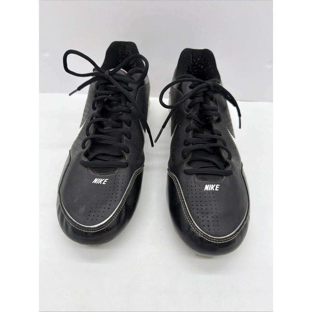 Nike Mens Keystone 469722-011 Size 10.5 Black Leather Low Baseball Cleats